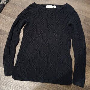 Dana buchman Black knit sweater with a broken neckline sz s